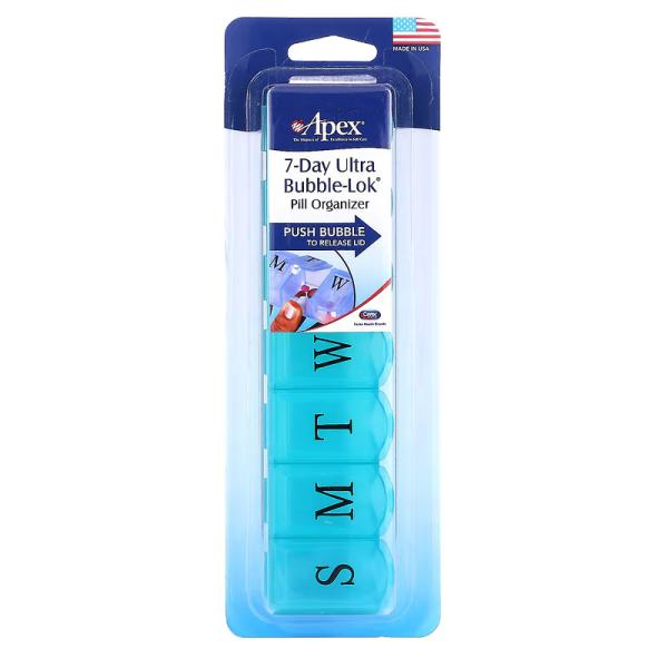 7-дневный органайзер для таблеток 7-Day Ultra Bubble-Lok, Apex, 1 таблетниця - Фото 1