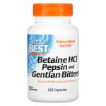 Гірка настойка з бетаінгідрохлориду, пепсину та тирличу, Betaine HCl Pepsin and Gentian Bitters, Doctor's Best, 120 капсул - Фото миниатюра 1