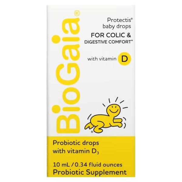 Детские капли, против колик и для комфортного пищеварения, с витамином D, Baby Drops for Colic Digestive Comfort with Vitamin D, BioGaia, ProTectis, 10 мл - Фото 1