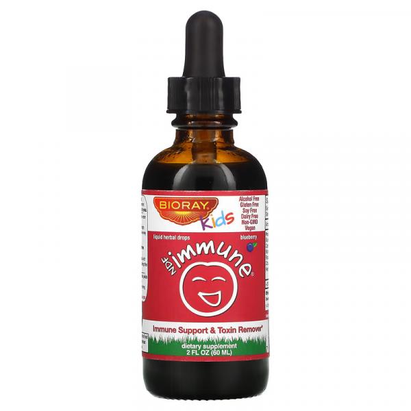 Добавка для поддержки иммунитета и выведения токсинов для детей, голубика, Kids Immune Support Toxin Remover Blueberry, Bioray Inc., 60 мл - Фото 3