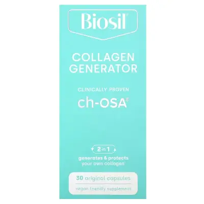 BioSil (Биосил генератор коллагена), активатор коллагена, Collagen Generator, Natural Factors, 30 вегетарианских капсул 