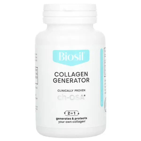 BioSil (Биосил генератор коллагена), Активатор коллагена, Collagen Generator, Natural Factors, 60 вегетарианских капсул  - Фото 2