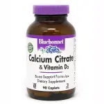 Цитрат кальция и Витамин D3, Calcium Citrate & Vitamin D3, Bluebonnet Nutrition, 90 капсул - Фото миниатюра 1