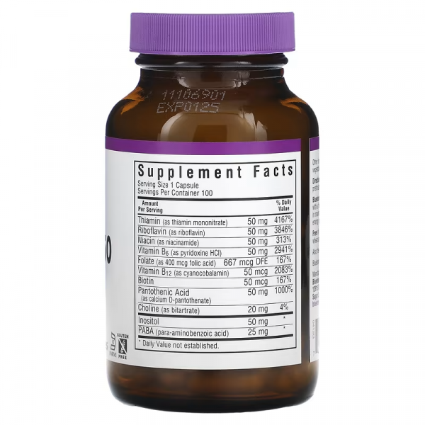 В-Комплекс 50, Bluebonnet Nutrition, 100 гелевых капсул - Фото 2