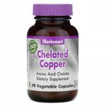 Медь в хелатной форме, Chelated Copper, Bluebonnet Nutrition, 90 растительных капсул - Фото миниатюра 1