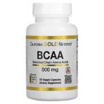 Амінокислоти BCAA, Pure BCAA, California Gold Nutrition, 500 мг, 60 капсул  - Фото миниатюра 1