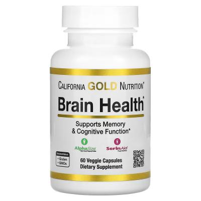 Поддержка работы мозга, Brain Health, California Gold Nutrition, 60 растительных капсул