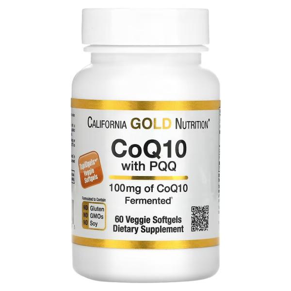 Коэнзим Q10 c пирролохинолинхинон, CoQ10 with PQQ, California Gold Nutrition, 100 мг, 60 растительных капсул - Фото 1