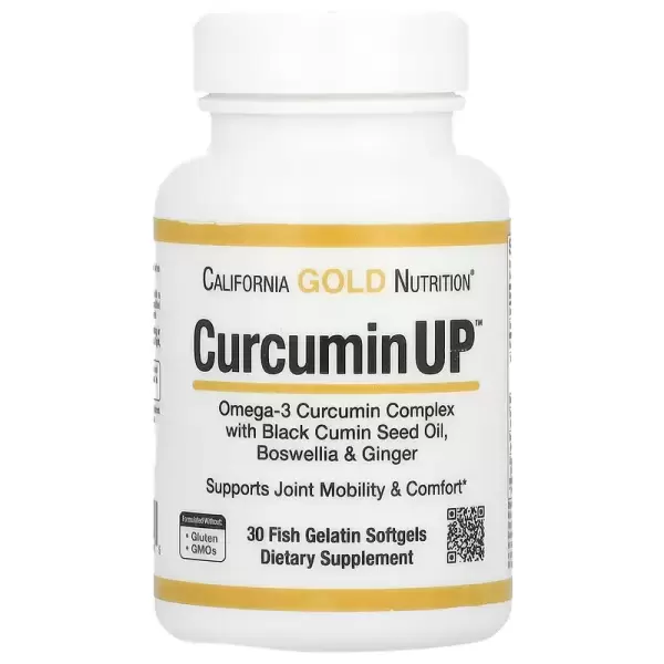 Куркумин комплекс с Омега3 (CurcuminUP), California Gold Nutrition, 400 мг/200 мг 30 капсул - Фото 1