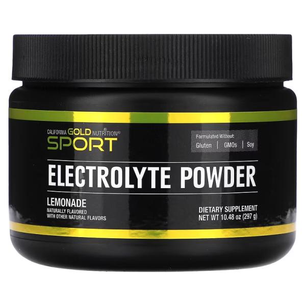 Электролитный порошок, со вкусом натурального лимонада, Electrolyte Powder Natural Lemonade, California Gold Nutrition, 297 г - Фото 1