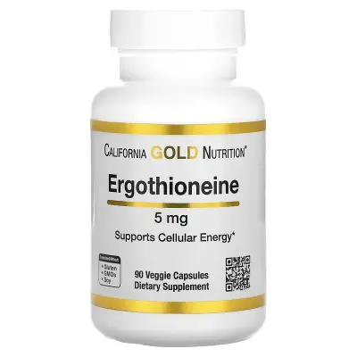  Эрготионеин, Ergothioneine, California Gold Nutrition, 5 мг, 90 вегетарианских капсул
