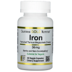 Феррохел заліза (бісгліцинат), Ferrochel Iron (Bisglycinate), California Gold Nutrition, 36 мг, 90 капсул - Фото миниатюра 1