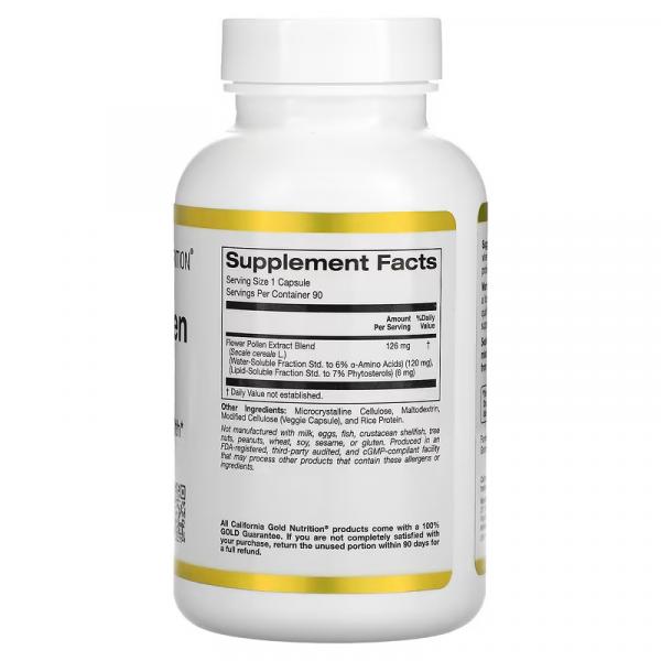 Экстракт цветочной пыльцы, Flower Pollen Extract, California Gold Nutrition, 90 растительных капсул - Фото 2