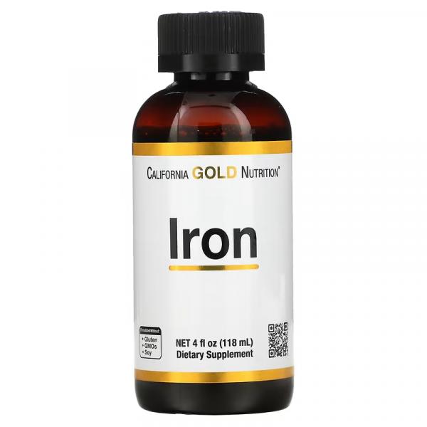 Железо, Iron, California Gold Nutrition, 118 мл - Фото 1