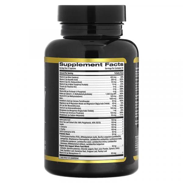 Ежедневные мультивитамины для кетодиеты с зеленым чаем, Keto Daily Multi Vitamins with Green Tea, California Gold Nutrition, 90 растительных капсул - Фото 2