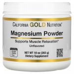 Магний в растворимом порошке с нейтральным вкусом, Magnesium Powder Unflavored, California Gold Nutrition, 283 г - Фото миниатюра 1