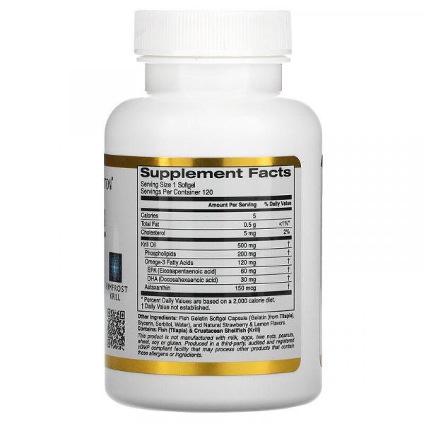 Масло криля с астаксантином, Krill Oil, with Astaxanthin, California Gold Nutrition, 500 мг, 120 капсул - Фото 2