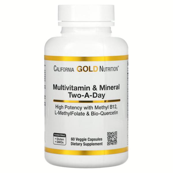 Мультивитамины для ежедневного приема, Daily Multivitamins, California Gold Nutrition, 60 растительных капсул - Фото 1