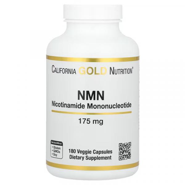 Никотинамид мононуклеотид, NMN (Nicotinamide Mononucleotide), California Gold Nutrition, 175 мг, 180 растительных капсул - Фото 1