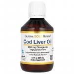 Жидкий жир печени норвежской трески, натуральный лимонный вкус, Norwegian Cod Liver Oil Liquid Natural Lemon- Flavor, California Gold Nutrition, 200 мл - Фото миниатюра 1