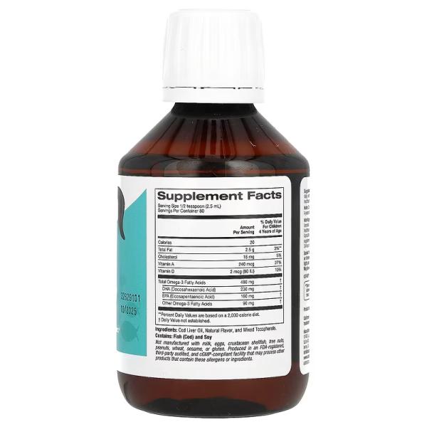 Жир печінки норвезької тріски для дітей, натуральний полуничний смак, Norwegian Kids Cod Liver Oil Natural Strawberry, California Gold Nutrition, 200 мл - Фото 2