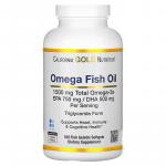 Норвежский рыбий жир с омега-3, с натуральным лимонным вкусом, Norwegian Omega-3 Fish Oil Natural Lemon, California Gold Nutrition, 180 мягких таблеток - Фото миниатюра 1