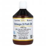 Норвежский рыбий жир с омега-3, натуральный лимонный вкус, Norwegian Omega-3 Fish Oil Natural Lemon Flavor, California Gold Nutrition, 500 мл - Фото миниатюра 1