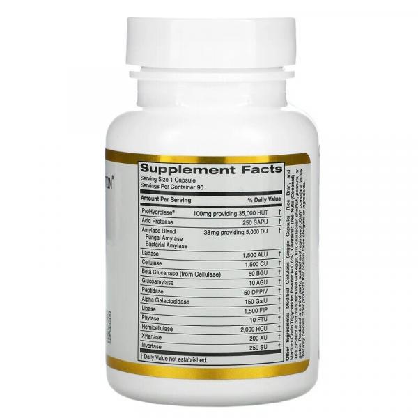 Пищеварительные ферменты, Digestive Enzymes, California Gold Nutrition, 90 капсул  - Фото 2