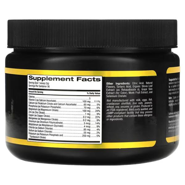 Электролитный порошок, натуральный вкус винограда, Electrolyte Powder Natural Grape, California Gold Nutrition, SPORT, 288 г - Фото 2