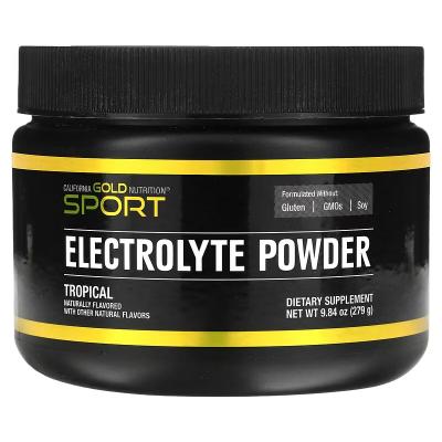 Электролитный порошок, натуральный тропический вкус, Electrolyte Powder Natural Tropical, California Gold Nutrition, SPORT, 279 г