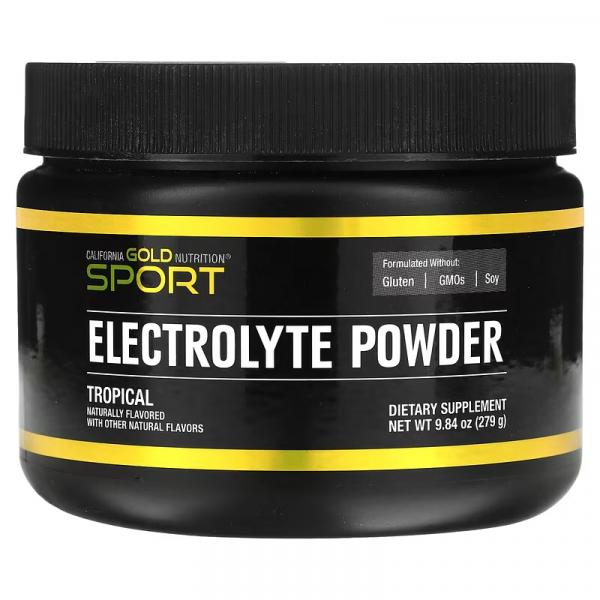 Электролитный порошок, натуральный тропический вкус, Electrolyte Powder Natural Tropical, California Gold Nutrition, SPORT, 279 г - Фото 1