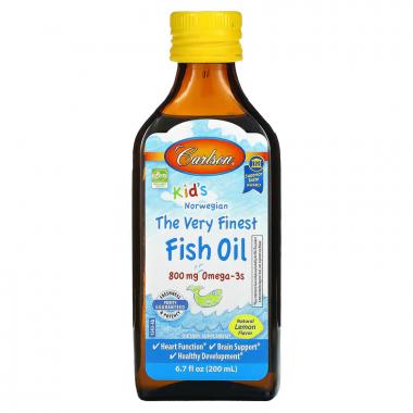 Норвежская серия для детей, самый лучший рыбий жир, натуральный лимонный вкус, Norwegian The very finest Fish Oil Natural lemon, Carlson, 800 мг, 200 мл Норвежская серия для детей, самый лучший рыбий жир, натуральный лимонный вкус, Norwegian The very finest Fish Oil Natural lemon, Carlson, 800 мг, 200 мл