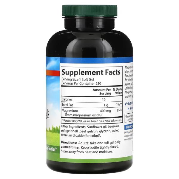 Магниевые гели, Magnesium Gels, Carlson, 400 мг, 250 мягких таблеток - Фото 2