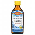 Рыбий жир, лимонный вкус, The Very Finest Fish Oil Natural Lemon, Carlson, 1600 мг, 200 мл - Фото миниатюра 1