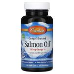 Жир лосося, обогащенный омега-3 Carlson, Omega-3 Enriched Salmon Oil, 50 капсул - Фото миниатюра 1