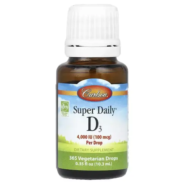 Вітамін D3, Vitamin D3, Carlson, 4000 МО, 10,3 мл - Фото 1