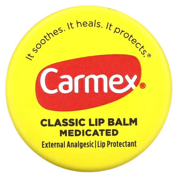 Классический бальзам для губ, лечебный, Classic Lip Balm Medicated, Carmex, 7,5 г - Фото 1