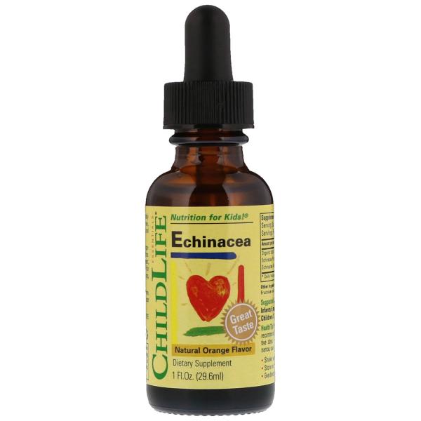 Эхинацея, со вкусом натурального апельсина, ChildLife, Essentials, 30 мл (1 жидк. унция) - Фото 1