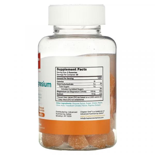 Магний для детей, вкус персика, M is for Magnesium, Peach,  Chapter One, 60 жевательных мармеладок - Фото 2