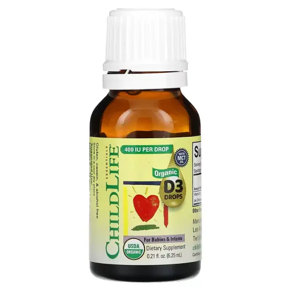  Жидкий витамин D3 для детей со вкусом ягод, 400 МЕ, Organic Vitamin D3 Drops, ChildLife, 6,25 мл - Фото 3