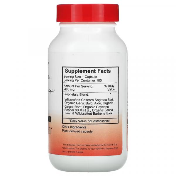 Средство для здоровья кишечника, этап 1, Quick Colon Formula Part-1, Christopher's Original Formulas, 485 мг, 100 вегетарианских капсул - Фото 2