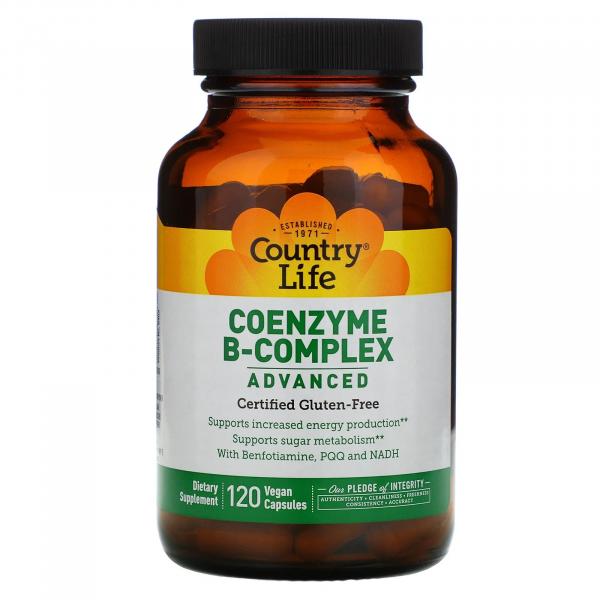 Комплекс коэнзимов группы B, Coenzyme B-Complex Advanced, Country Life, 120 веганских капсул - Фото 3