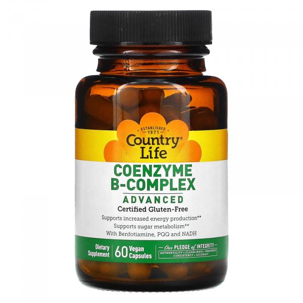 Комплекс коэнзимов группы B, Coenzyme B-Complex Advanced, Country Life, 60 веганских капсул - Фото 3