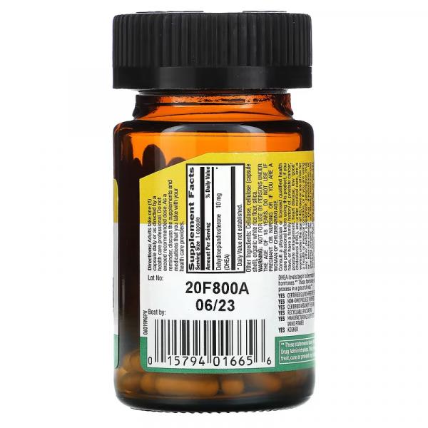 ДГЭА, DHEA, Country Life, 10 мг, 50 веганских капсул - Фото 2