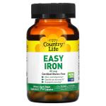 Железо в легкоусвояемой форме, Easy Iron, Country Life, 25 мг, 90 веганских капсул - Фото миниатюра 1