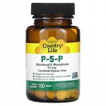 Витамин Б6 (пиридоксаль-5'-фосфат), P-5-P, Country Life, 50 мг, 100 таблеток - Фото миниатюра 1