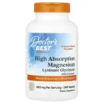 100%-вий хелатний легкозасвоюваний магній із мікроелементами Albion, High Absorption Magnesium, Doctor's Best, 100 мг, 240 таблеток - Фото миниатюра 1