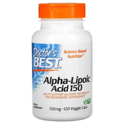 Альфа-липоевая кислота, Alpha Lipoic Acid, Doctor's Best, 150 мг, 120 капсул 