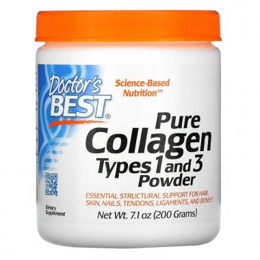 Коллаген тип 1 и 3, Collagen, Doctor's Best, порошок, 200 г 