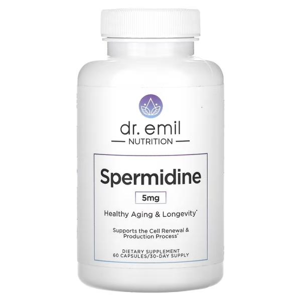 Спермідин, Spermidine, Dr. Emil Nutrition, 5 мг, 60 капсул (2,5 мг у капсулі) - Фото 1
